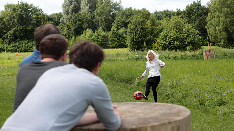 Eine Runde Fußballgolf in Wölfersheim