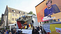 Großer Wahlkampftag in Gießen: Merkel-Besuch und NPD-Kundgebung