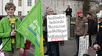Demonstration gegen die Ausländerbehörde in Friedberg