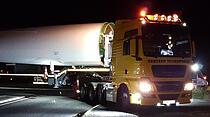 So lief der Schwertransport der Teile für den Windpark Grünberg