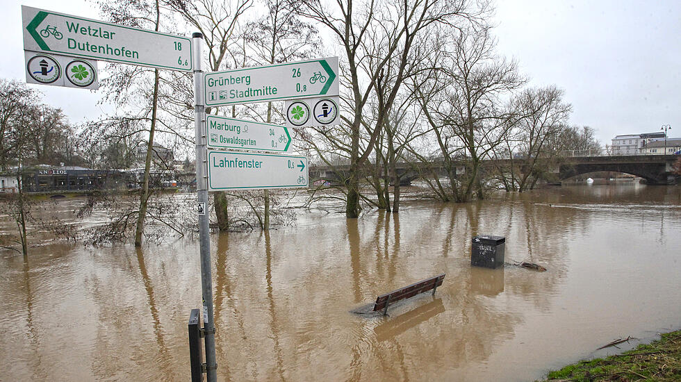 Hochwasser in Gießen am 4. Januar (Foto: Schepp)