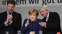 Großer Wahlkampftag in Gießen: Merkel-Besuch und NPD-Kundgebung