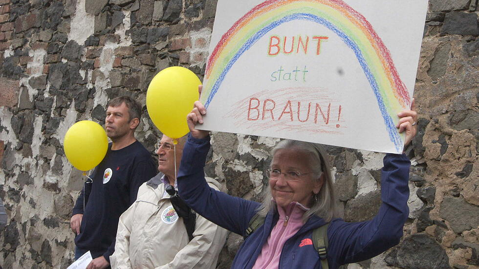 Protest gegen Alexander Gauland in Altenstadt