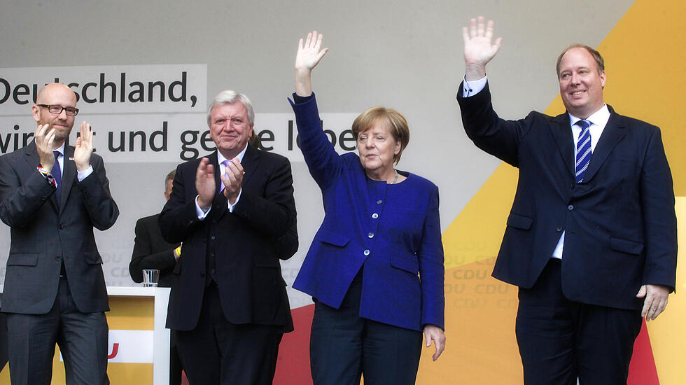 Großer Wahlkampftag in Gießen: Merkel-Besuch und NPD-Kundgebung