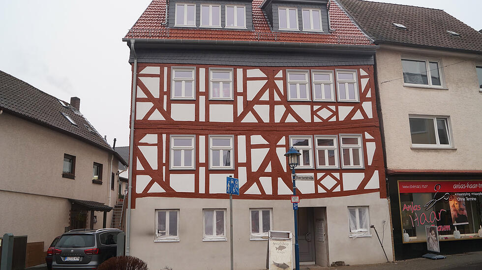 Hungen: Sanierung der ehemaligen Bäckerei in der Obertorstraße 39. Bauherr: Gerhard Jockel, Baubeginn: Januar 2017, Fertigstellung: April 2018, Baukosten: ca. 800 000 Euro
