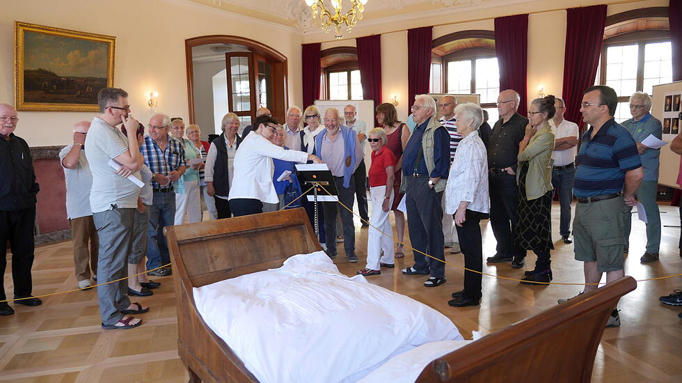 Der Rittersaal als Ausstellungsraum zum 425. Schlossgeburtstag im Sommer 2014.