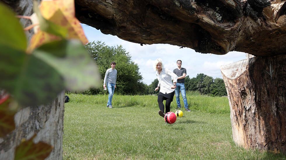 Eine Runde Fußballgolf in Wölfersheim