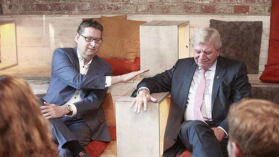 Bouffier vs. Schäfer-Gümbel: Die Bilder zum großen Streitgespräch
