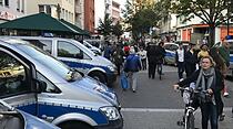 Großer Wahlkampftag in Gießen: Merkel-Besuch und NPD-Kundgebung