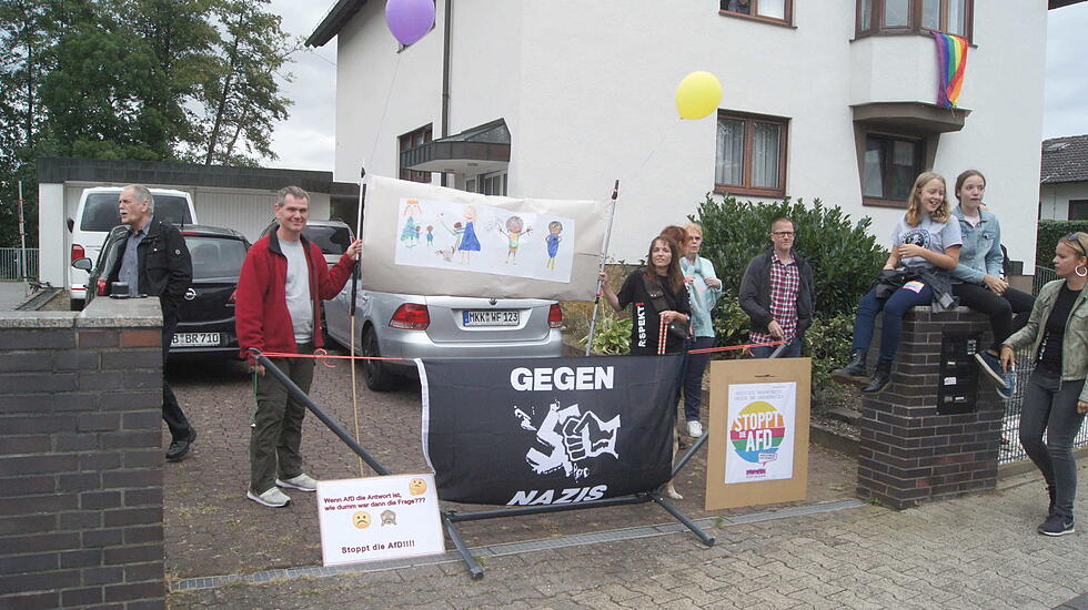 Protest gegen Alexander Gauland in Altenstadt