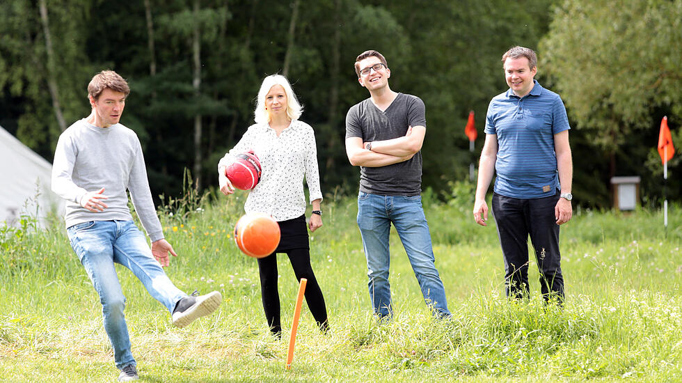 Eine Runde Fußballgolf in Wölfersheim