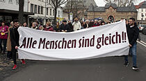 Demonstration gegen die Ausländerbehörde in Friedberg