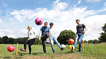 Eine Runde Fußballgolf in Wölfersheim