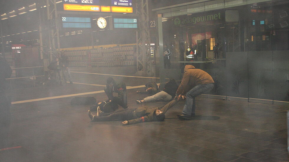 Chronologie: Die Anti-Terrorübung am Frankfurter Hauptbahnhof