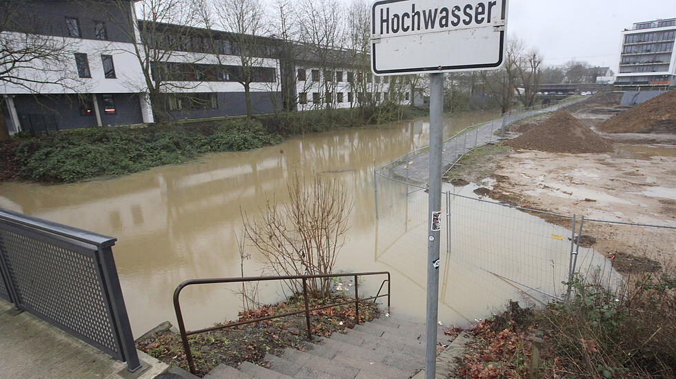 Hochwasser in Gießen am 4. Januar (Foto: Schepp)